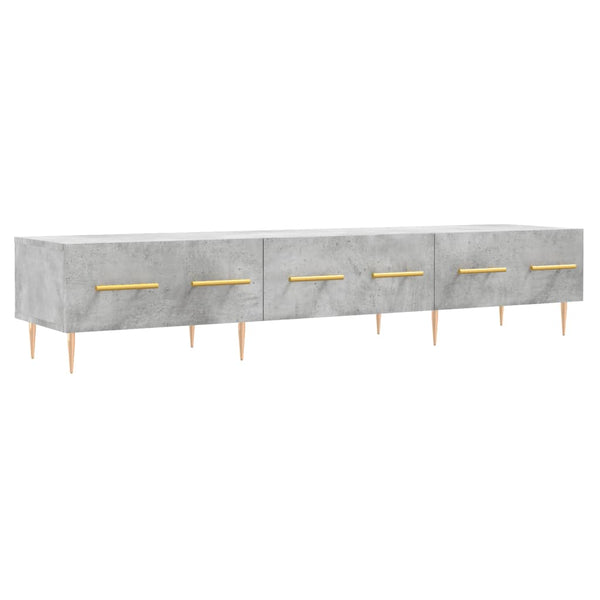 TV-taso teknisestä puusta, väri betoninharmaa, mitat 150x36x30 cm
