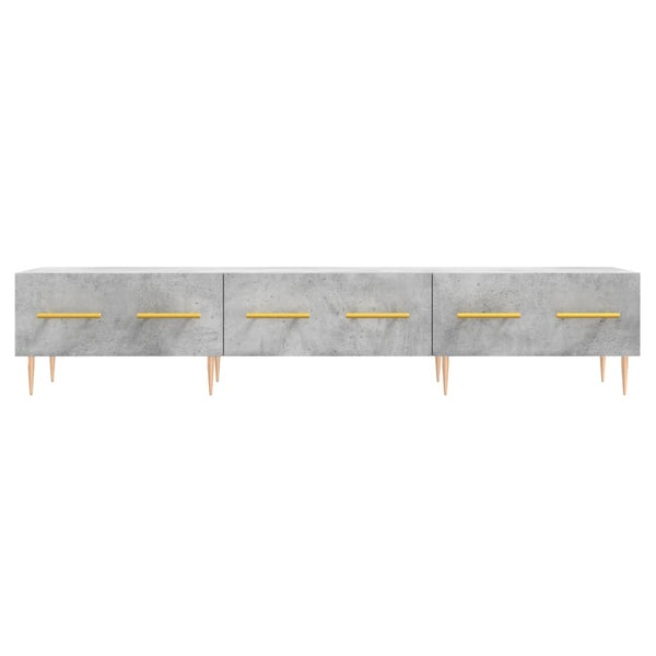TV-taso teknisestä puusta, väri betoninharmaa, mitat 150x36x30 cm