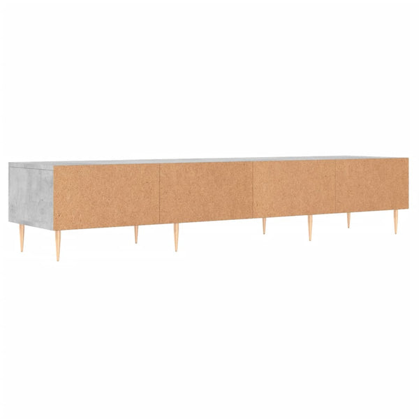 TV-taso teknisestä puusta, väri betoninharmaa, mitat 150x36x30 cm