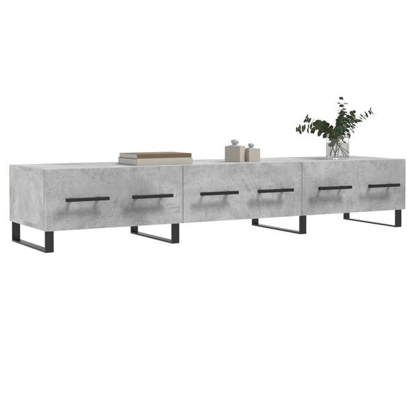 Betoninharmaa TV-taso 150x36x30 cm teknisestä puusta