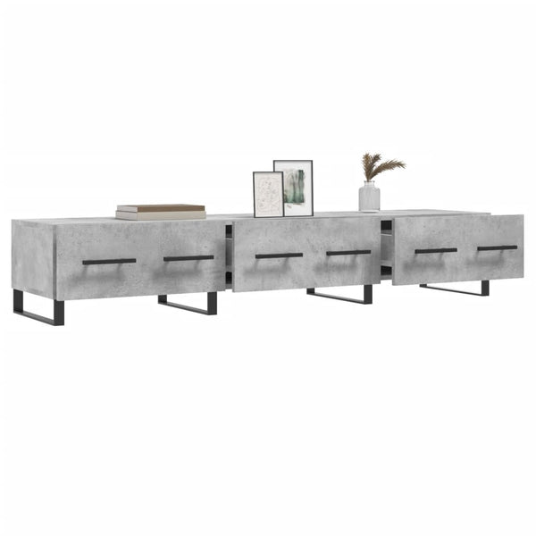 Betoninharmaa TV-taso 150x36x30 cm teknisestä puusta