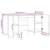 Harmaa työpöytä Jerrie 140x50x75cm (puinen)