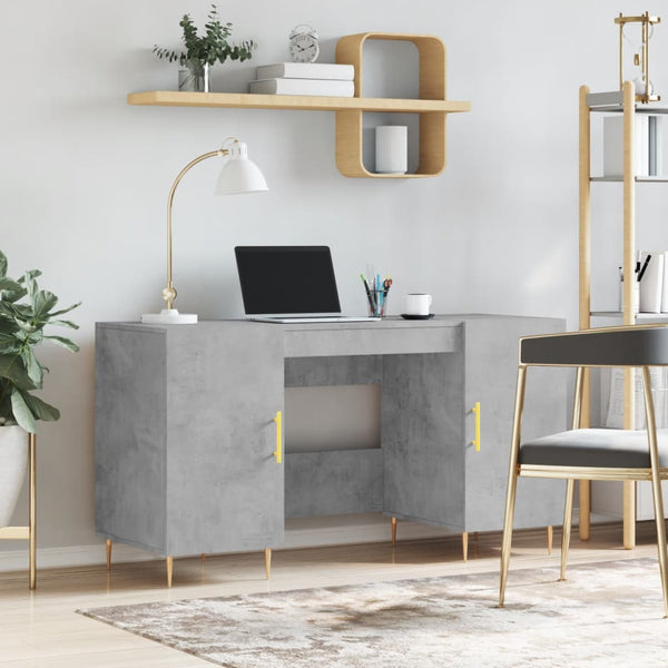 Työpöytä betoninharmaa 140x50x75 cm tekninen puu