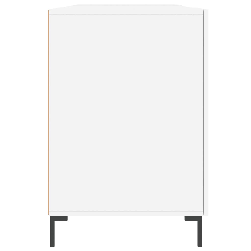 Valkoinen työpöytä Cas 140x50x75cm (korkeakiilto, puinen)