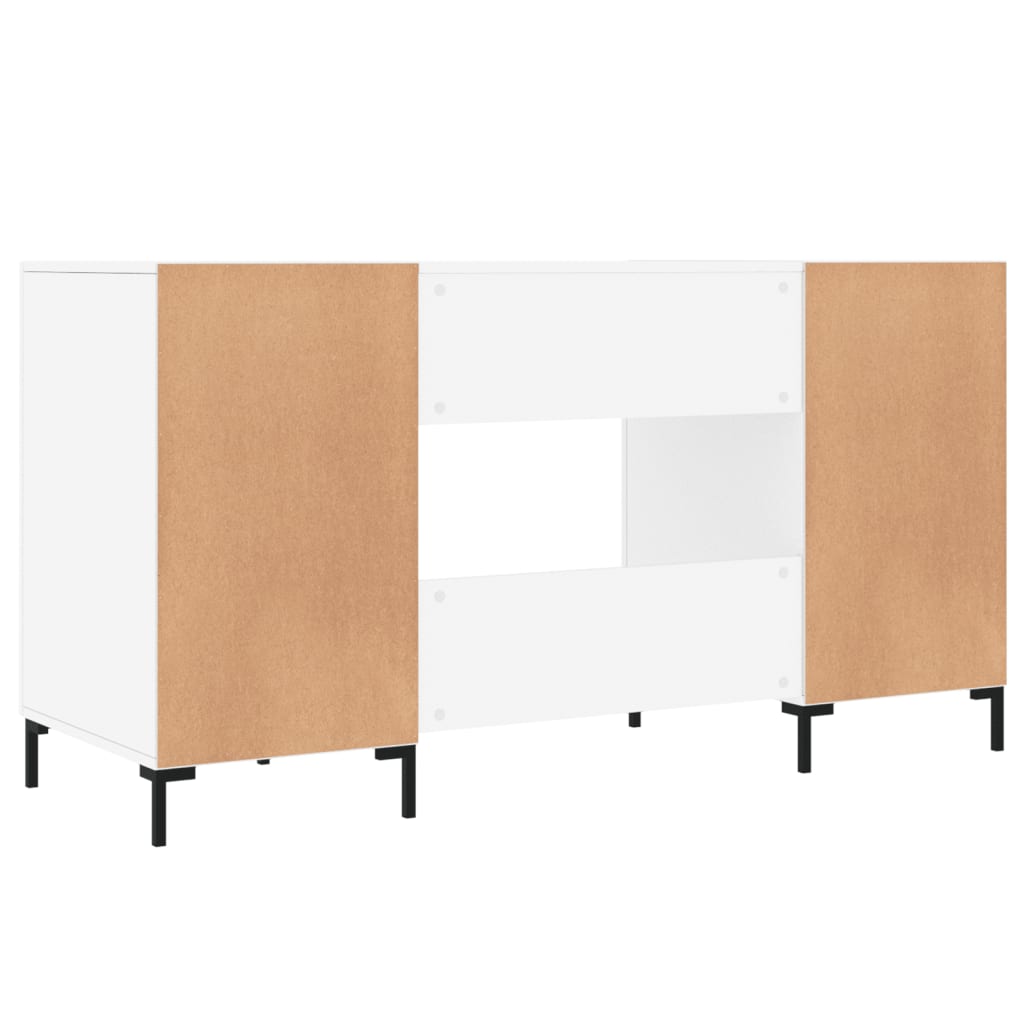 Valkoinen työpöytä Cas 140x50x75cm (korkeakiilto, puinen)