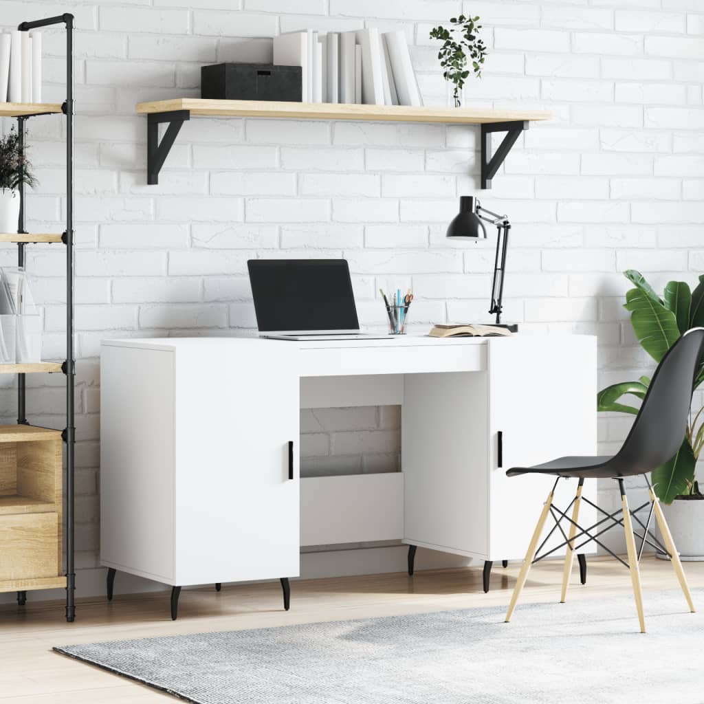 Valkoinen työpöytä Mimu 140x50x75cm (puinen)