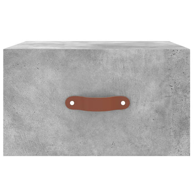 Seinäkiinnitettävät yöpöydät 2 kpl betoninharmaa 35x35x20 cm