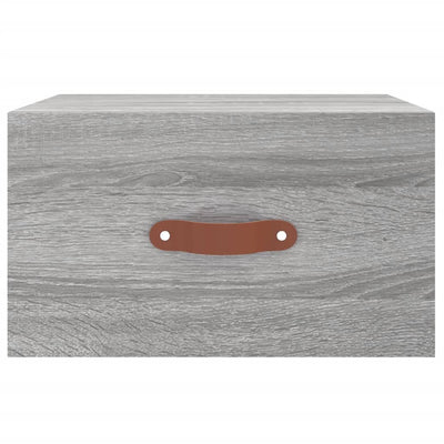 Seinäkiinnitettävät yöpöydät 2 kpl harmaa Sonoma 35x35x20 cm