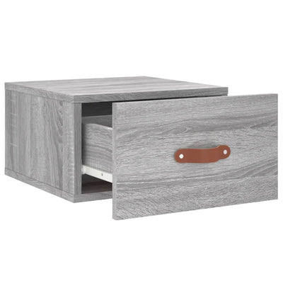 Seinäkiinnitettävät yöpöydät 2 kpl harmaa Sonoma 35x35x20 cm