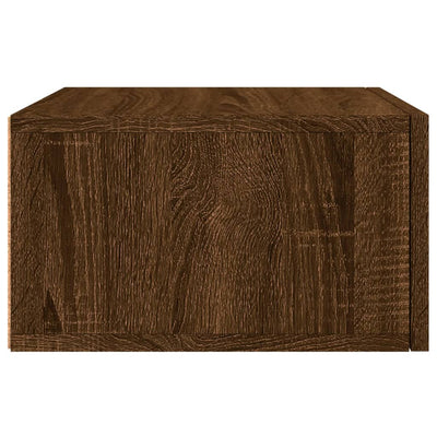 Seinäkiinnitettävä yöpöytä ruskea tammi 35x35x20 cm
