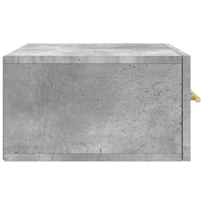 Seinäkiinnitettävät yöpöydät 2 kpl betoninharmaa 35x35x20 cm