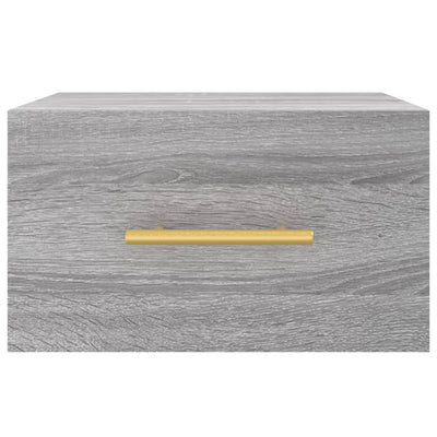 Seinäkiinnitettävät yöpöydät 2 kpl harmaa Sonoma 35x35x20 cm