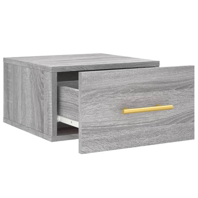 Seinäkiinnitettävät yöpöydät 2 kpl harmaa Sonoma 35x35x20 cm