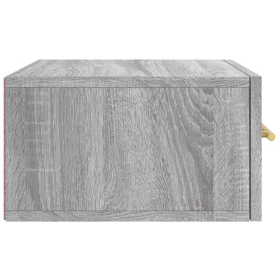 Seinäkiinnitettävät yöpöydät 2 kpl harmaa Sonoma 35x35x20 cm