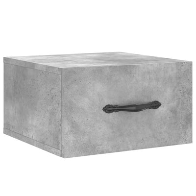 Seinäkiinnitettävät yöpöydät 2 kpl betoninharmaa 35x35x20 cm
