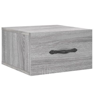 Seinäkiinnitettävät yöpöydät 2 kpl harmaa Sonoma 35x35x20 cm