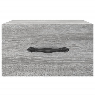 Seinäkiinnitettävät yöpöydät 2 kpl harmaa Sonoma 35x35x20 cm