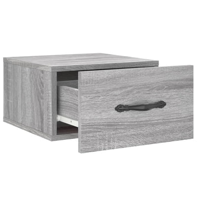 Seinäkiinnitettävät yöpöydät 2 kpl harmaa Sonoma 35x35x20 cm