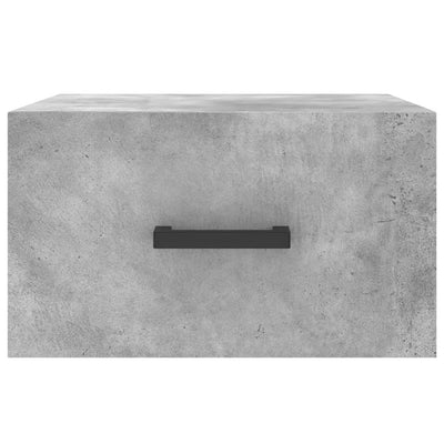 Seinäkiinnitettävät yöpöydät 2 kpl betoninharmaa 35x35x20 cm