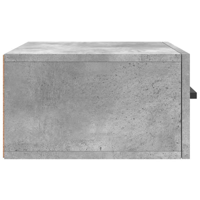 Seinäkiinnitettävät yöpöydät 2 kpl betoninharmaa 35x35x20 cm