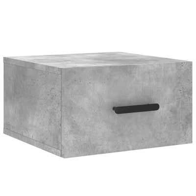 Seinäkiinnitettävät yöpöydät 2 kpl betoninharmaa 35x35x20 cm