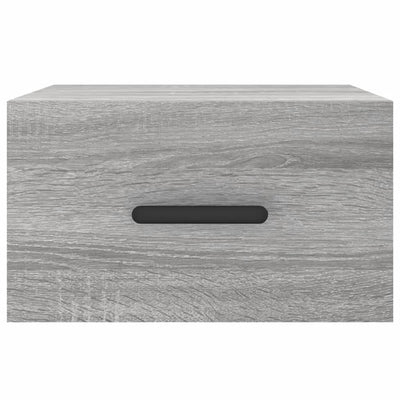 Seinäkiinnitettävät yöpöydät 2 kpl harmaa Sonoma 35x35x20 cm