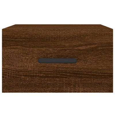 Seinäkiinnitettävät yöpöydät 2 kpl ruskea tammi 35x35x20 cm