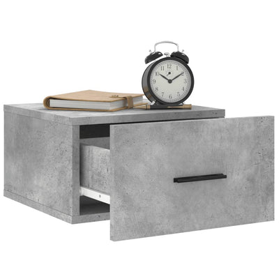 Seinäkiinnitettävät yöpöydät 2 kpl betoninharmaa 35x35x20 cm