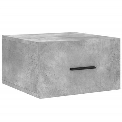 Seinäkiinnitettävät yöpöydät 2 kpl betoninharmaa 35x35x20 cm