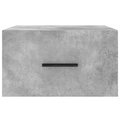 Seinäkiinnitettävät yöpöydät 2 kpl betoninharmaa 35x35x20 cm