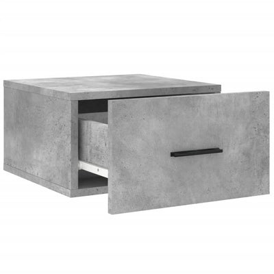 Seinäkiinnitettävät yöpöydät 2 kpl betoninharmaa 35x35x20 cm