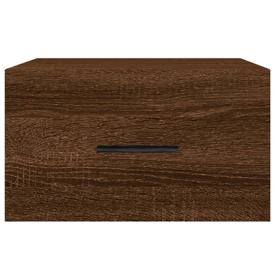Seinäkiinnitettävät yöpöydät 2 kpl ruskea tammi 35x35x20 cm