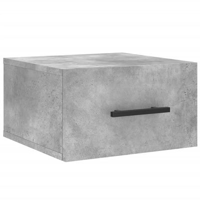 Seinäkiinnitettävät yöpöydät 2 kpl betoninharmaa 35x35x20 cm