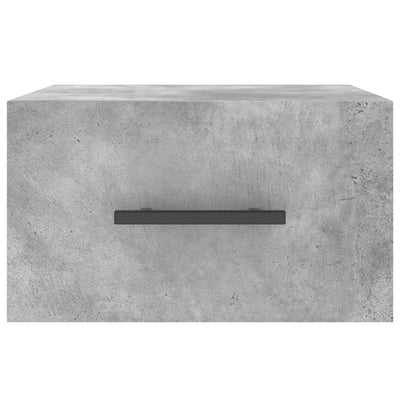 Seinäkiinnitettävät yöpöydät 2 kpl betoninharmaa 35x35x20 cm