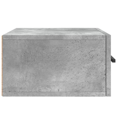 Seinäkiinnitettävät yöpöydät 2 kpl betoninharmaa 35x35x20 cm