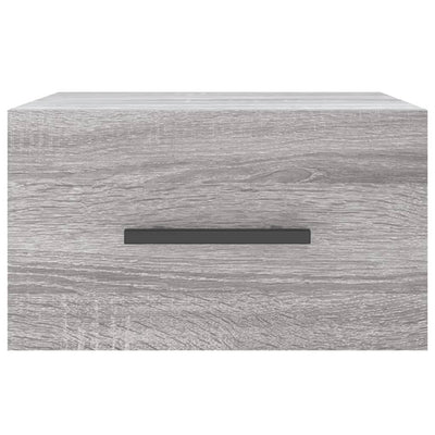 Seinäkiinnitettävät yöpöydät 2 kpl harmaa Sonoma 35x35x20 cm