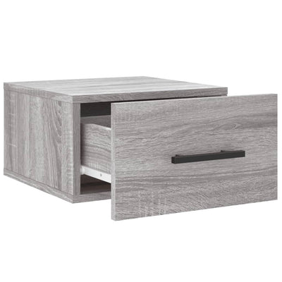 Seinäkiinnitettävät yöpöydät 2 kpl harmaa Sonoma 35x35x20 cm