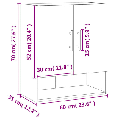 Valkoinen seinäkaappi Ostrov 60x31x70cm (puinen)