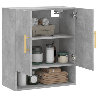 Seinäkaappi betoninharmaa 60x31x70 cm tekninen puu