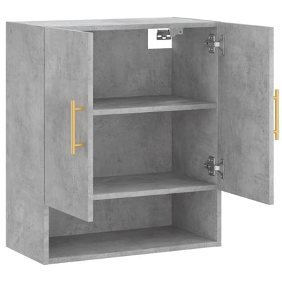 Seinäkaappi betoninharmaa 60x31x70 cm tekninen puu