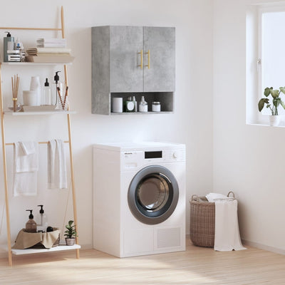 Betoninharmaa seinäkaappi Ostrov 60x31x70cm (puinen)