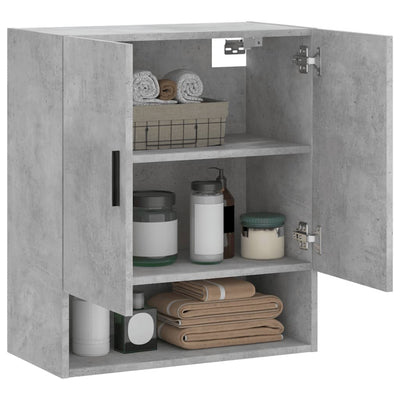 Seinäkaappi betoninharmaa 60x31x70 cm tekninen puu