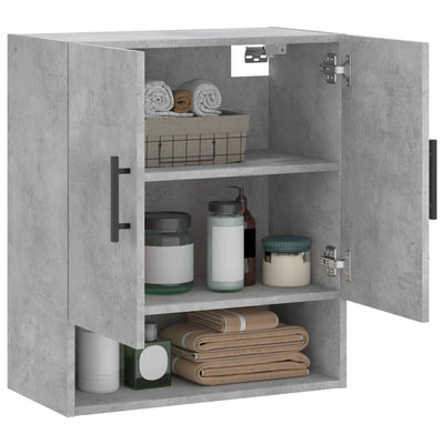 Seinäkaappi betoninharmaa 60x31x70 cm tekninen puu