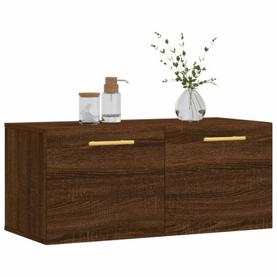 Seinäkaappi ruskea tammi 80x36,5x35 cm tekninen puu