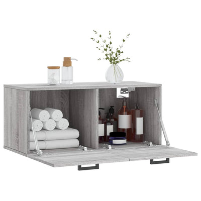 Seinäkaappi harmaa Sonoma 80x36,5x35 cm tekninen puu