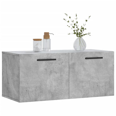 Seinäkaappi betoninharmaa 80x36,5x35 cm tekninen puu