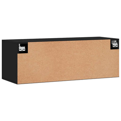 Seinäkaappi musta 100x36,5x35 cm tekninen puu