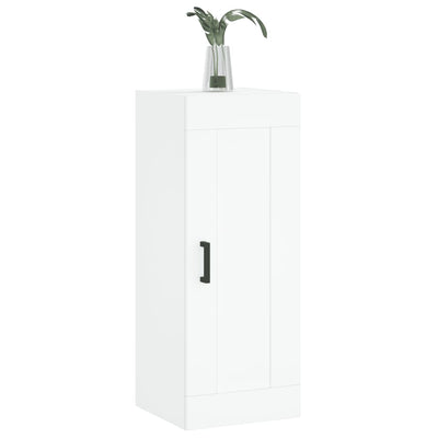 Seinäkiinnitettävä kaappi valkoinen 34,5x34x90 cm tekninen puu
