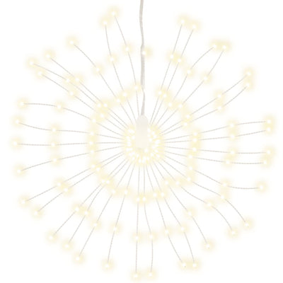 Lämmin valkoinen starburst jouluvalot Porfira 17cm (140 led-valoa 2 kpl)