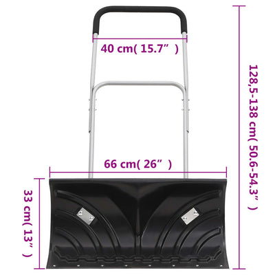 Musta lumikola jatkovarrella Niculis 66cm (teräksinen aura)